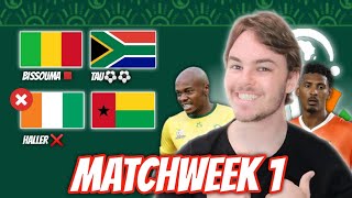 AFCON 2023 Matchweek 1 Predictions [upl. by Egnalos56]