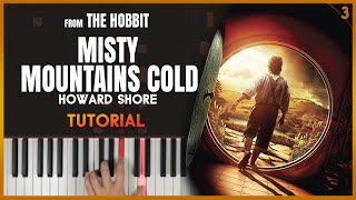 MISTY MOUNTAINS COLD from The Hobbit by Howard Shore  Piano Tutorial Part 1 [upl. by Etteloc]