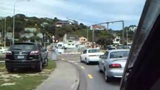 Plimmerton Level Crossing  with old bells filmed from car [upl. by Terryl]