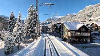 Winter Special Grindelwald to Interlaken Switzerland  Cab Ride  Train Driver View  4K 60 fps [upl. by Gambell]