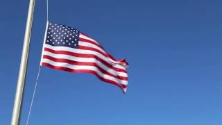 10 Hours American Flag HalfStaff  HalfMast 1080HD SlowTV [upl. by Eiba]