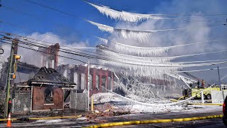 Marcal Paper Mill Fire Aftermath With Comparison Shots Fire And Ice 13119 [upl. by Wolliw256]