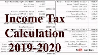 Income Tax 201920 Calculation Excel Sheet [upl. by Shelagh377]