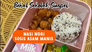 IDE BEKAL SEKOLAH❗️NASI NORI DAN SOSIS ASAM MANIS❗️BEKAL ANAK SEKOLAH SIMPLE❗️IDE BEKAL ANAK [upl. by Doone]