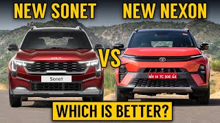 Sonet facelift VS Nexon facelift  New Tata Nexon 2023 vs New Kia Sonet 2023  detailed comparison [upl. by Odicalp]