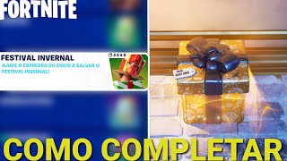 COMO COMPLETAR TODAS AS MISSÕES DO FESTIVAL INVERNAL DIA 5  FORTNITE [upl. by Player]