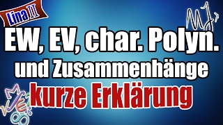 Eigenwerte Eigenvektoren Charakterstisches Polynom amp Zusammenhänge erklärt [upl. by Silohcin196]