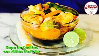 Sopa De Coditos con Alitas de Pollo Sopa Aguada  Quiero Comida [upl. by Sarad]