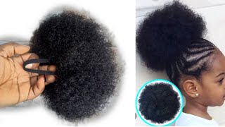 VERY SIMPLE AND EASY WAY TO MAKE AFRO PONYTAIL FOR KIDS [upl. by Light]