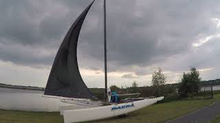 Setting up Nacra F18 spinnaker Sept 2018 [upl. by Anilev]