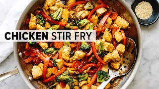 CHICKEN STIR FRY  easy healthy 30minute dinner recipe [upl. by Ylla]