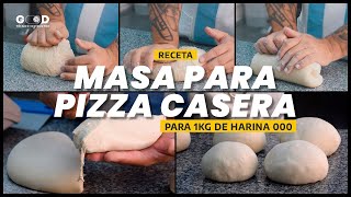 MASA de PIZZA CASERA Receta  Como hacer el AMASADO a MANO [upl. by Emmit283]