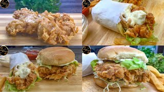 Zinger Burger amp Shawarma l Wraps KFC Style Crispy Fried KFC Style Chicken Zinger by Samars Kitchen [upl. by Adnor]