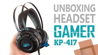 HEADSET GAMER RGB 71 BASS VIBRATION BOM E BARATO  KNUP KP417  UNBOX GEEK 1 [upl. by Jeanette]