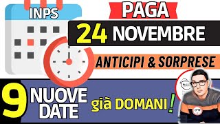 Inps PAGA 24 NOVEMBRE ⚡ DATE ANTICIPI RDC AUU PENSIONI AUMENTA BONUS SPESA 100€ MELONI 482€ INVALIDI [upl. by Ulla]