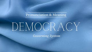 How to Pronounce Democracy  British Pronunciation amp Meaning [upl. by Frye627]