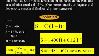 INTERÉS COMPUESTO  MATEMÁTICA FINANCIERA  4 PROBLEMAS RESUELTOS [upl. by Launam576]