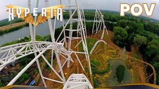 Hyperia Front Row POV New for 2024 at Thorpe Park  The UKs Tallest Coaster [upl. by Aynodal]