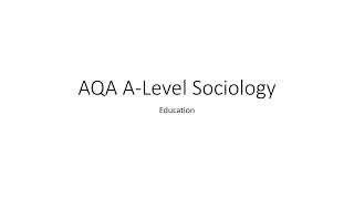 AQA ALevel sociology Education revision [upl. by Araz554]