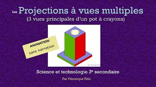 Projection vues multiples orthogonales  Pot à crayons [upl. by Linnet702]