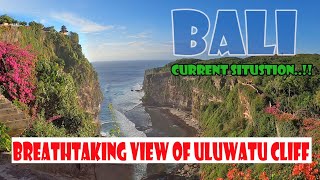 Current Situation at Uluwatu Temple Bali  View of Uluwatu Cliff  Bali Situation 2021 [upl. by Coady]