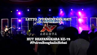 LETTO  PERMINTAAN HATI  LIVE PERFORM BY ANARVA  HUT BHAYANGKARA KE78 [upl. by Basso]