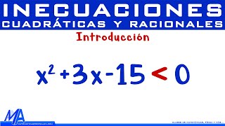 Inecuaciones Cuadráticas y Racionales  Introducción [upl. by Hum]