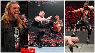 Ricochet ATTACKS Lesnar  EDGE RETURNS RAW 2020  Brock Lesnar  Ricochet  Raw Results and Winners [upl. by Aynotel445]