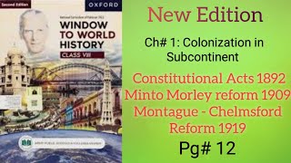 Constitutional Act 1892Minto Morley and Montague Chelmsford Reform 1919 Pg 12 History Class 8 [upl. by Darsey]