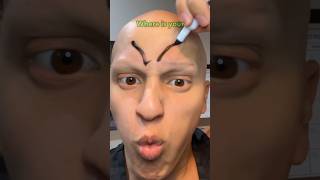 MY EYEBROWS RETURN🥰😱 comedy funny lol alopecia [upl. by Noivert496]