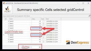 Devexpress Summary Specific Cells selected gridControl  Tính sum những ô được chọn trên lưới [upl. by Sydel247]