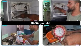 How To gas Fill in non inverter fridgeR600a [upl. by Betti361]