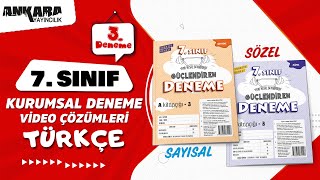 7 Sınıf Güçlendiren Kurumsal Deneme Türkçe Video Çözümleri [upl. by Leckie]