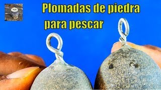 Como hacer plomadas ecológicas de piedras  Ecological sinkers for fishing [upl. by Suilenroc]