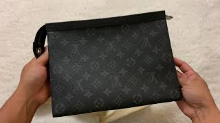 Đập hộp unbox ví cầm tay clutch Louis Vuitton POCHETTE VOYAGE MM M61692  580eu [upl. by Lynelle]