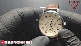 ChangeRemove Leather Strap  Guess Watch  Easy Guide [upl. by Ayaladnot]