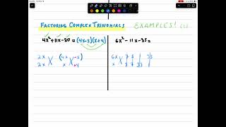 Factoring Complex Trinomials  Exmples Part 2 [upl. by Litha]