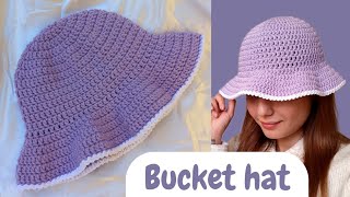 EasyampQuick Crochet BUCKET HAT tutorialeasy for beginners [upl. by Aleemaj]