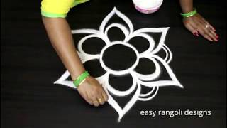 Beautiful free hand special kolam arts  easy rangoli designs  new muggulu patterns [upl. by Arualana]