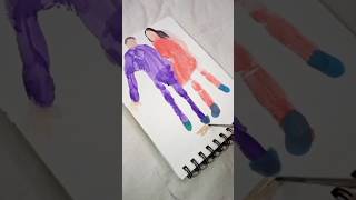 Failed attempt of making hand print painting 😅 shorts shortsfeed art creative [upl. by Euqinad]