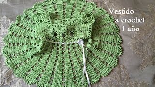 🎀vestido a crochet para niñas de 1 añotejidosbebe crochet [upl. by Marianna]