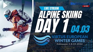 DAY 1  ALPINE SKIING  2024 Virtus European Winter Games [upl. by Boucher465]