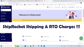 ShipRocket Shipping amp RTO Charges [upl. by Yorztif]