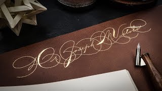 Designing A Signature And Foiling A Leather Blotter MY FIRST VIDEO [upl. by Anaeli]