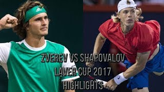 Alexander Zverev Vs Denis Shapovalov  Laver Cup 2017 Highlights HD [upl. by Aryajay]