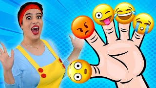 Emoji Finger Family 😊More Nursery Rhymes😆High Five Kids Videos😍 [upl. by Fronnia513]