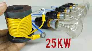 How to Make 220v Free electricity Generator with Coper wire and Magnet [upl. by Niffirg579]