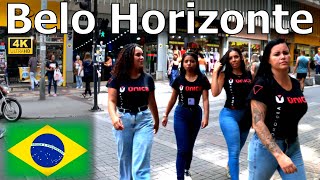 🇧🇷 Belo Horizonte Downtown in Minas Gerais Brazil 4K [upl. by Nahsyar]