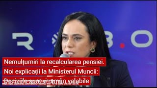 Nemulțumiri la recalcularea pensiei Noi explicații la Ministerul Muncii [upl. by Selokcin]