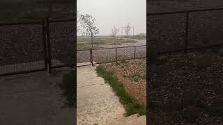 Hail storm hits Lubbock video shows accumulating hail [upl. by Kcirddahc]